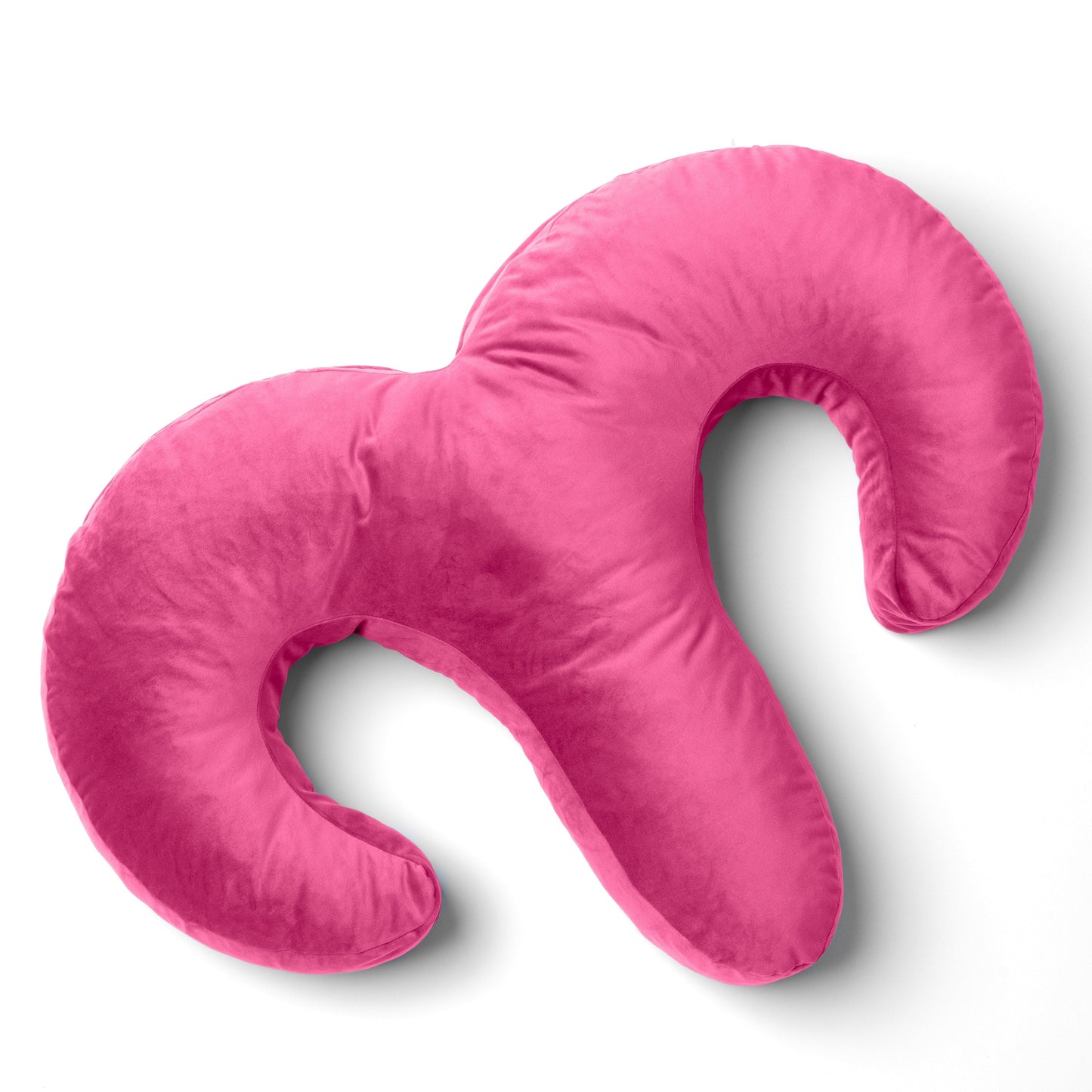 Pink Arie Duo Couples Pillow by Liberator against white background.