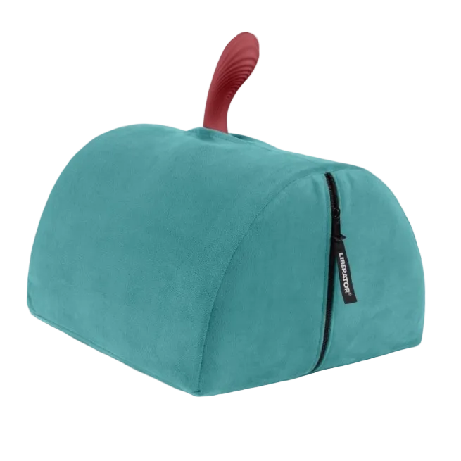 Teal Bonbon Toy Mount + Vibe by Liberator against white background.