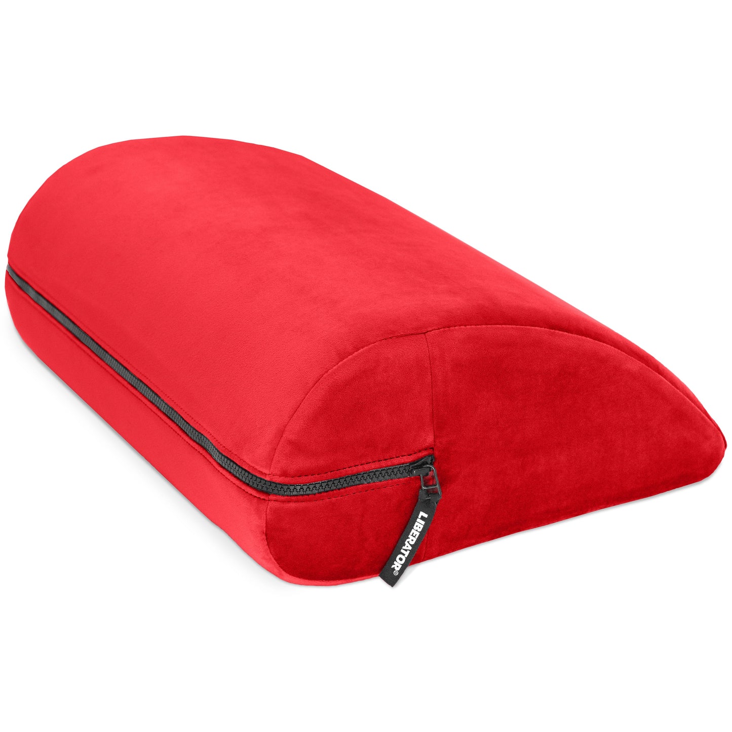 A red Jaz Motion, Bedroom Furniture position wedge by Liberator against a white background.