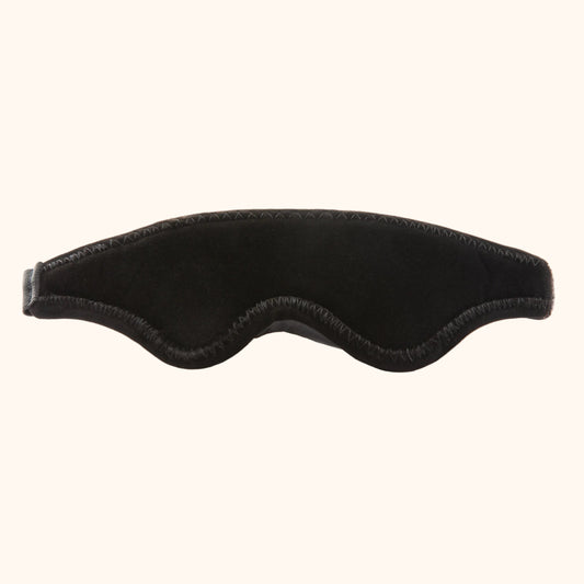 A black LoveBlind blindfold by Liberator against a white background.