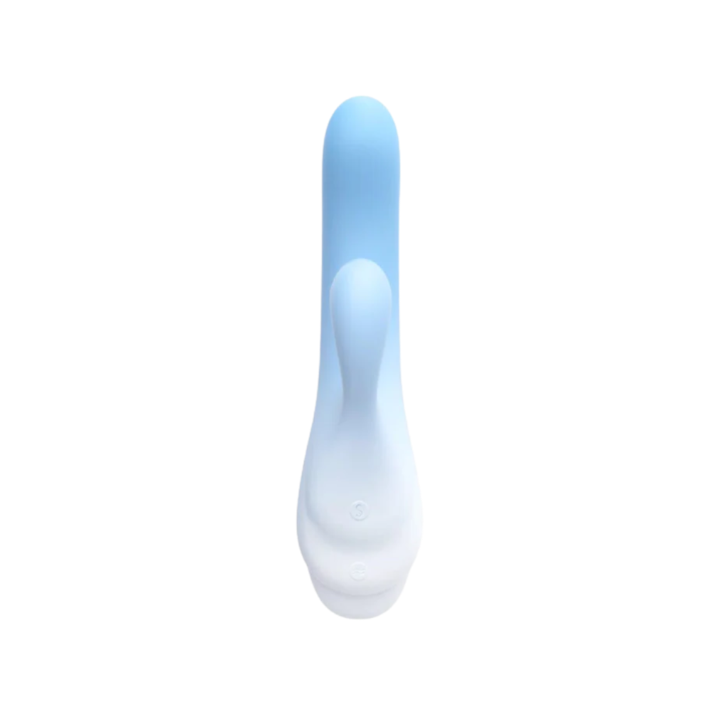 A blue Osurging Rabit Vibrator by Liberator.