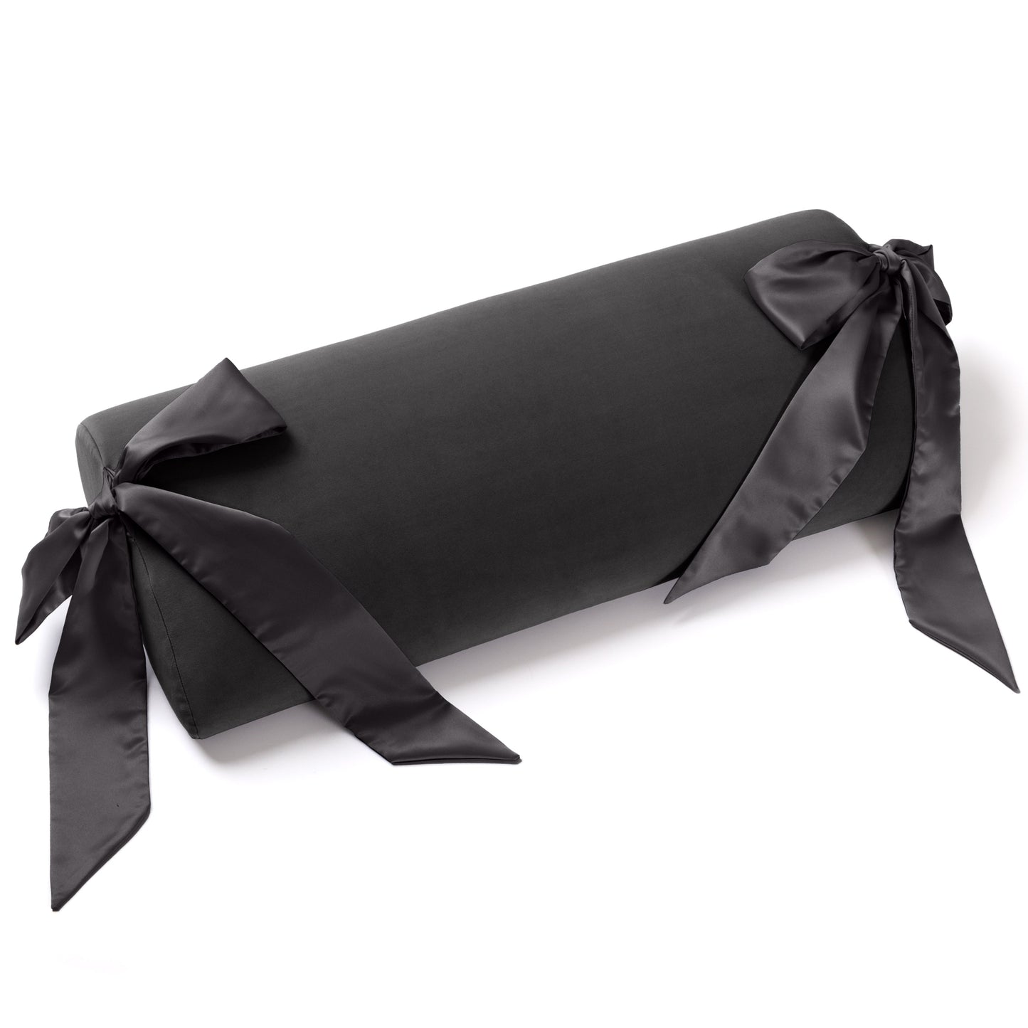 A black Ravish Bondage Pillow, Bedroom Furniture by Liberator against a white background.
